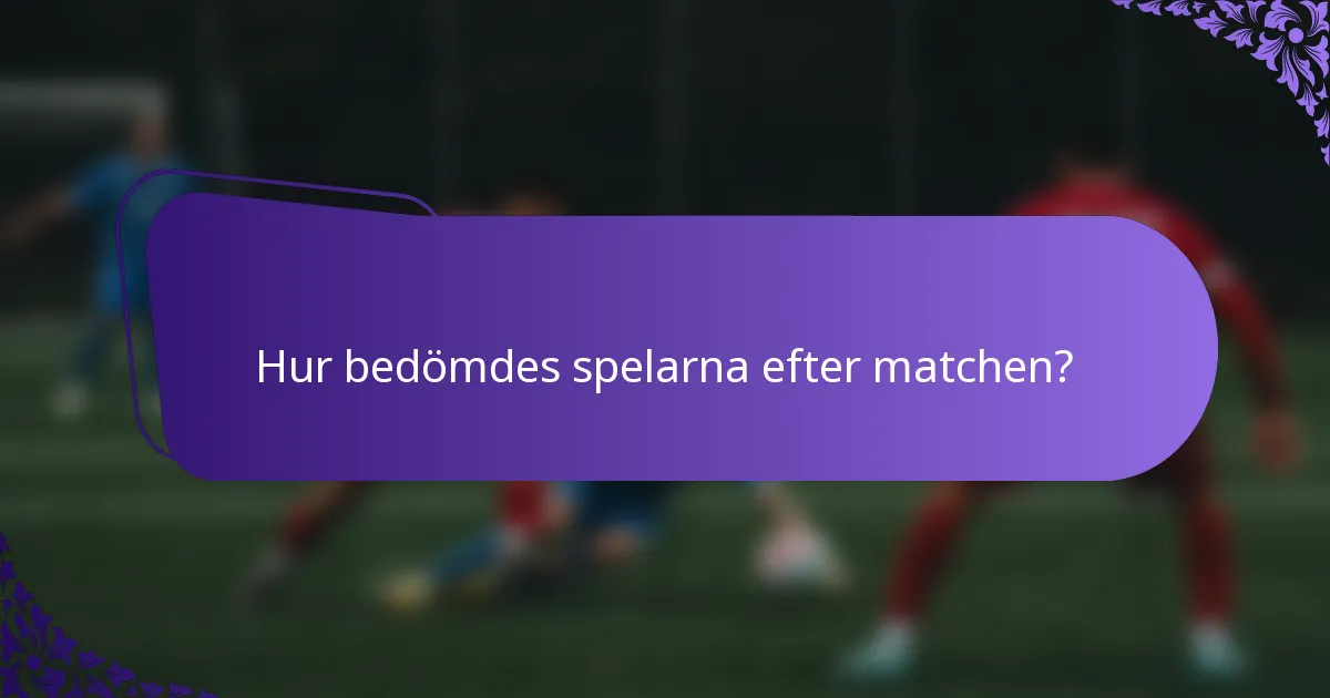 Hur bedömdes spelarna efter matchen?