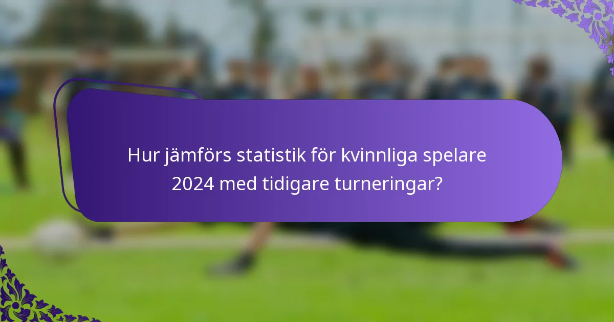 Hur jämförs statistik för kvinnliga spelare 2024 med tidigare turneringar?