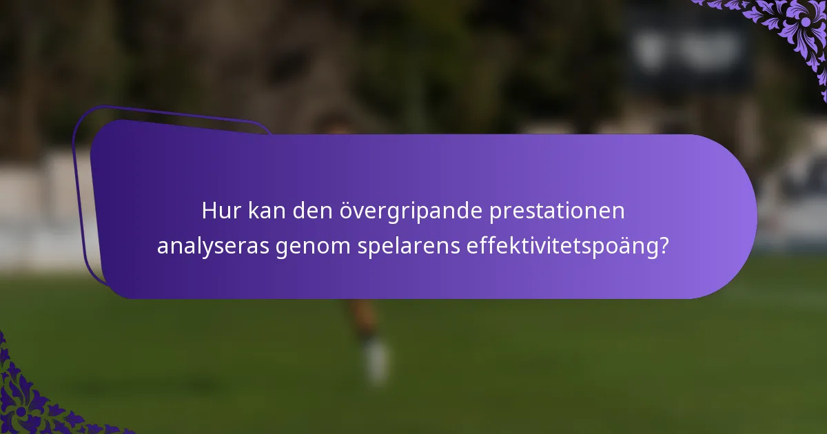 Hur kan den övergripande prestationen analyseras genom spelarens effektivitetspoäng?