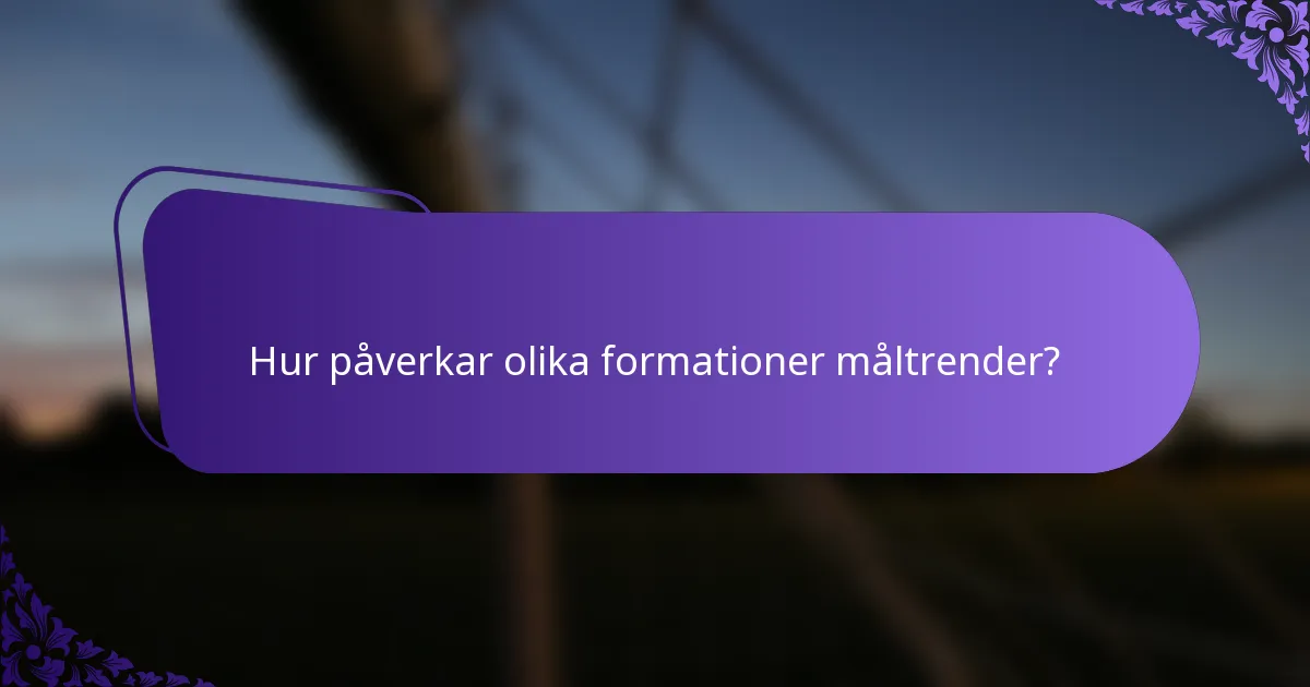 Hur påverkar olika formationer måltrender?