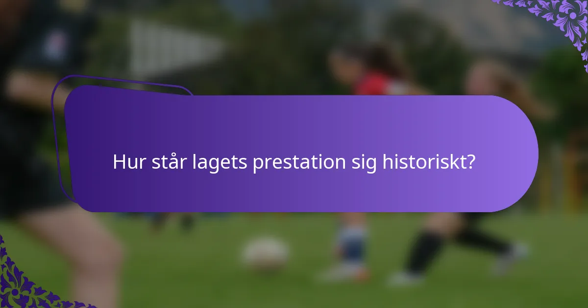Hur står lagets prestation sig historiskt?