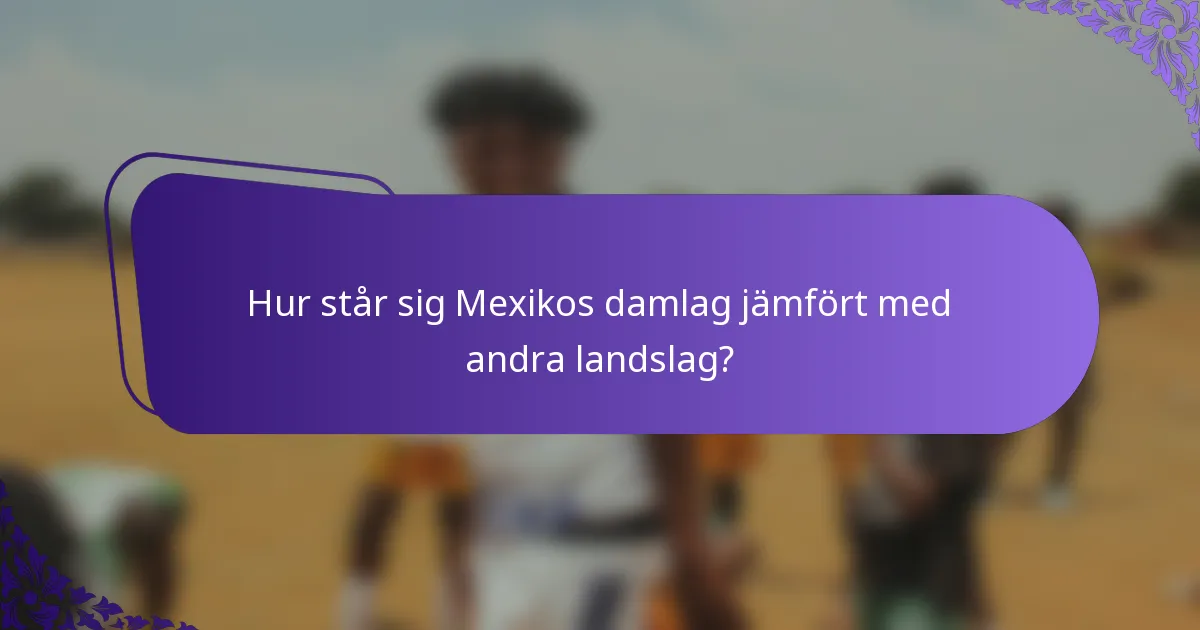 Hur står sig Mexikos damlag jämfört med andra landslag?