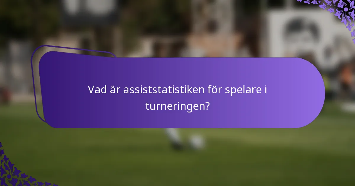 Vad är assiststatistiken för spelare i turneringen?