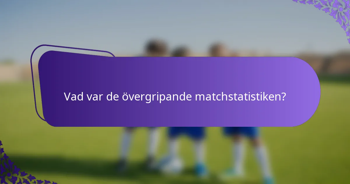 Vad var de övergripande matchstatistiken?