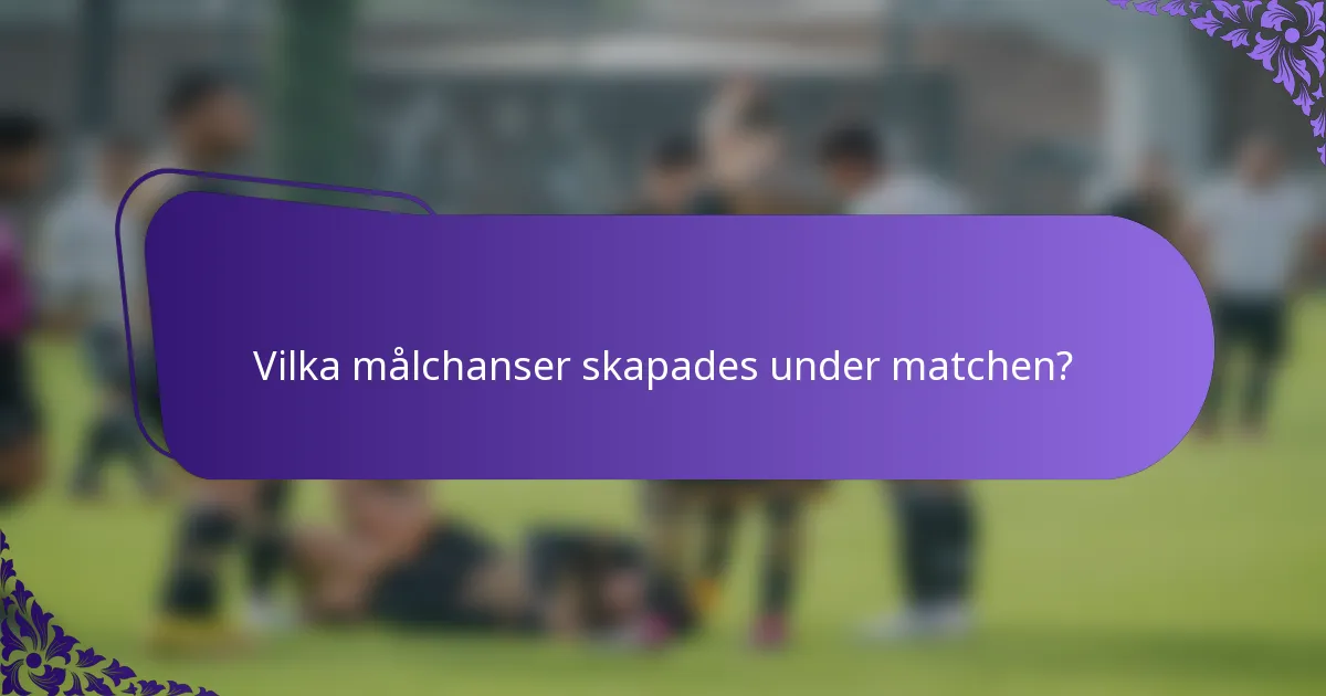 Vilka målchanser skapades under matchen?