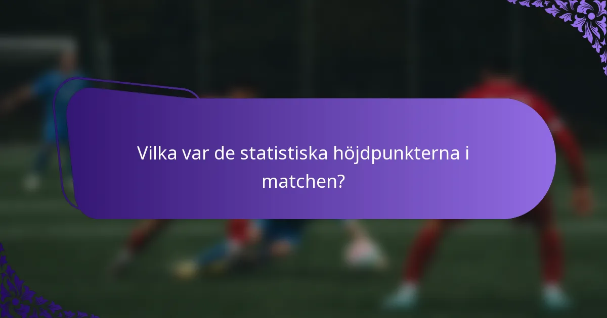 Vilka var de statistiska höjdpunkterna i matchen?